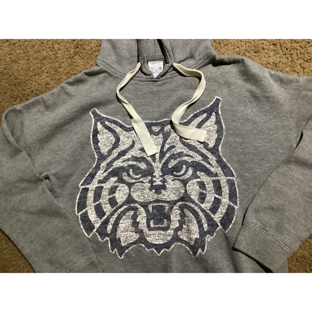 Threads Rivalry Gray Wildcat Graphic Hoodie Sweatshirt Small